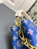 Louis Vuitton Fashion Logo Printed Mini Flip Denim Handbag Crossbody Bag Size: 21 x 14 x 8 CM