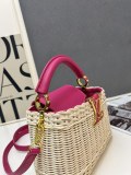 Louis Vuitton Fashion Mini Rattan Flip Bag Crossbody Bag Size: 21 x 14 x 8 CM