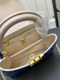 Louis Vuitton Fashion Logo Printed Mini Flip Denim Handbag Crossbody Bag Size: 27 x 18 x 9 CM