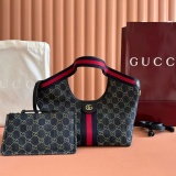 Gucci Classic GG Denim Tote Bag Handbag Size: 25 x 20 x 15 CM
