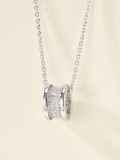 Bvlgari New Couple Fashion Full Diamond Transport Bead Necklace