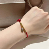 Bvlgari New Couple Fashion Versatile Red Rope Bracelet