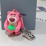 Balenciaga New Couple Fashion Versatile Strawberry Bear Bag Pendant Keychain