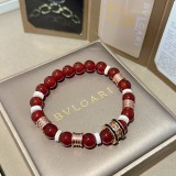 Bvlgari New Couple Fashion Transfer Pearl Red Agate Bracelet