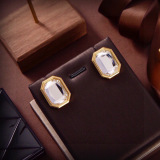 Balenciaga New Fashion Versatile Square Diamond Earrings