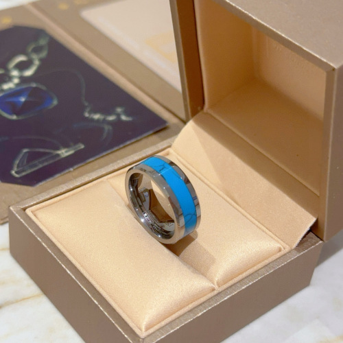Bvlgari New Couple Fashion Inlaid Natural Turquoise Ring