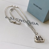Balenciaga New Couple Retro BB Letter Pendant Necklace