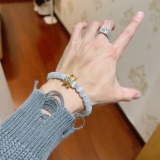 Bvlgari New Couple Fashion Diamond Set Natural Cat Eye Stone Bracelet