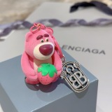 Balenciaga New Couple Fashion Versatile Strawberry Bear Bag Pendant Keychain