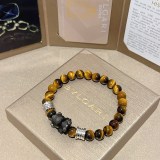 Bvlgari New Couple Fashion Natural Tiger Eye Stone Bracelet