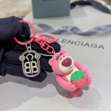 Balenciaga New Couple Fashion Versatile Strawberry Bear Bag Pendant Keychain