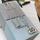 Balenciaga New Couple Retro BB Letter Pendant Necklace
