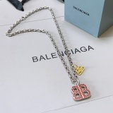 Balenciaga New Couple Retro Hot Diamond BB Letter Pendant Necklace