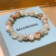 Balenciaga Couple Fashion Retro Punk Thai Silver Style Hair Crystal Bracelet