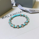 Balenciaga Vintage Thai Silver Style Natural Turquoise Bracelet