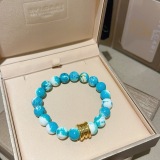 Bvlgari New Couple Fashion Natural Snake Skin Stone Bracelet