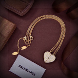 Balenciaga New Couple Fashion Love Full Diamond 2-in-1 Necklace