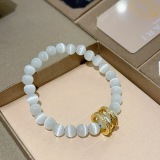Bvlgari New Couple Fashion Diamond Set Natural Cat Eye Stone Bracelet