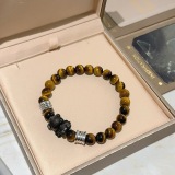 Bvlgari New Couple Fashion Natural Tiger Eye Stone Bracelet