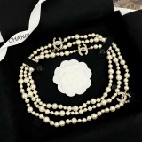 Chanel Fashion Elegant Double C Pearl Sweater Chain