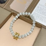 Bvlgari New Couple Fashion Diamond Set Natural Cat Eye Stone Bracelet