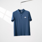The North Face Fashion Embroidered Solid Ice Silk Polo Short Sleeved T-shirt