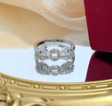 Cartier New Fashion Diamond Set Double Leopard Ring