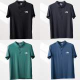 The North Face Fashion Embroidered Solid Ice Silk Polo Short Sleeved T-shirt