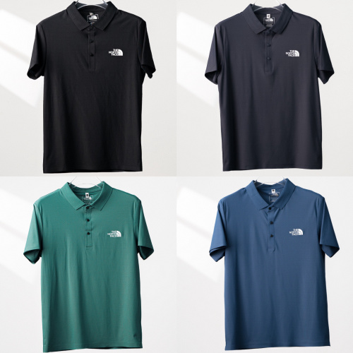 The North Face Fashion Embroidered Solid Ice Silk Polo Short Sleeved T-shirt