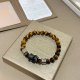 Bvlgari New Couple Fashion Natural Tiger Eye Stone Bracelet