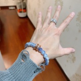 Bvlgari New Fashion Transfer Bead Natural Amethyst Explosion Bead Bracelet