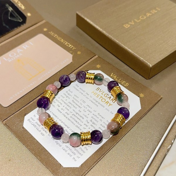 Bvlgari New Couple Fashion Versatile Natural Amethyst Bracelet