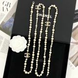 Chanel Fashion Elegant Double C Pearl Sweater Chain