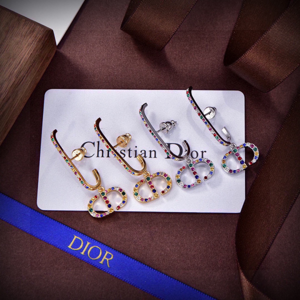 Dior New Fashion Color Diamond CD Earrings