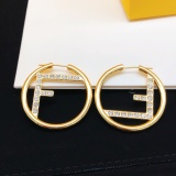 Fendi New Fashion Round Diamond Set F Earrings