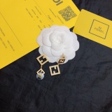 Fendi New Fashion Versatile Diamond Studded FF Earrings