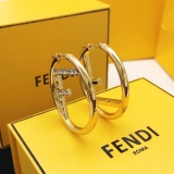 Fendi New Fashion Round Diamond Set F Earrings