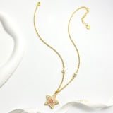 Dior New Fashion Versatile Pearl Studded Star Necklace