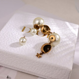 Dior Retro Letter Star Moon Earrings