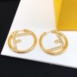 Fendi New Fashion Round Diamond Set F Earrings