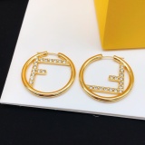 Fendi New Fashion Round Diamond Set F Earrings