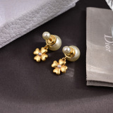 Dior New Fashion Elegant Versatile Clover Pearl Earrings