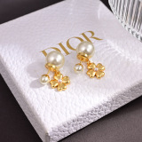 Dior New Fashion Elegant Versatile Clover Pearl Earrings