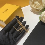 Fendi Versatile Fashion Logo Letter Set Diamond Necklace