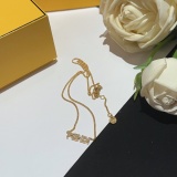 Fendi Versatile Fashion Logo Letter Set Diamond Necklace