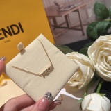 Fendi Versatile Fashion Logo Letter Set Diamond Necklace