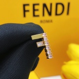 Fendi New Elegant Pink Diamond FF Earrings