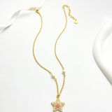 Dior New Fashion Versatile Pearl Studded Star Necklace
