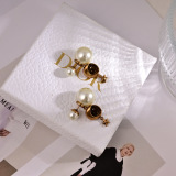 Dior Retro Letter Star Moon Earrings