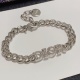 Dior New Fashion Diamond Logo Silver Bracelet